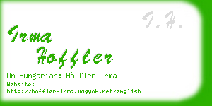 irma hoffler business card