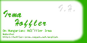 irma hoffler business card